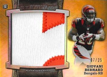 2013 Bowman Sterling - Jumbo Rookie Patches Gold Refractors #BSJRP-GB Giovani Bernard Front
