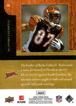 2008 Upper Deck Masterpieces #18 Andre Caldwell Back