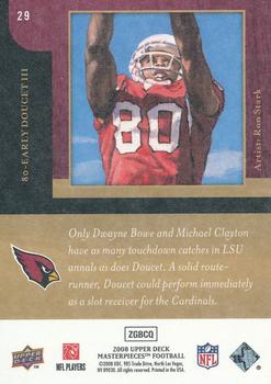 2008 Upper Deck Masterpieces #29 Early Doucet Back