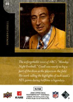 2008 Upper Deck Masterpieces #40 Howard Cosell Back