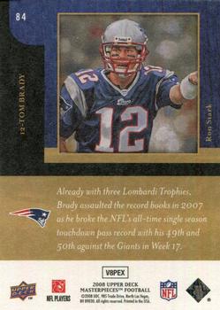 2008 Upper Deck Masterpieces #84 Tom Brady Back