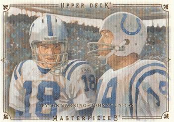 2008 Upper Deck Masterpieces #92 Peyton Manning / Johnny Unitas Front