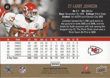 2008 SP Rookie Edition #41 Larry Johnson Back
