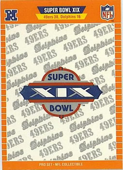 1989 Pro Set - Super Bowl NFL Collectibles #XIX Super Bowl XIX Front