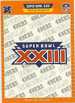 1989 Pro Set - Super Bowl NFL Collectibles #XXIII Super Bowl XXIII Front