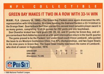 1989 Pro Set - Super Bowl NFL Collectibles #II Super Bowl II Back