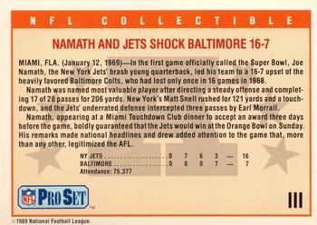 1989 Pro Set - Super Bowl NFL Collectibles #III Super Bowl III Back