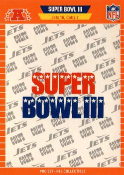 1989 Pro Set - Super Bowl NFL Collectibles #III Super Bowl III Front