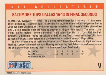 1989 Pro Set - Super Bowl NFL Collectibles #V Super Bowl V Back