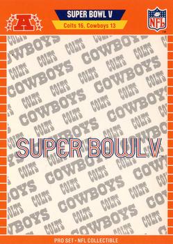 1989 Pro Set - Super Bowl NFL Collectibles #V Super Bowl V Front