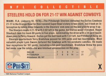 1989 Pro Set - Super Bowl NFL Collectibles #X Super Bowl X Back
