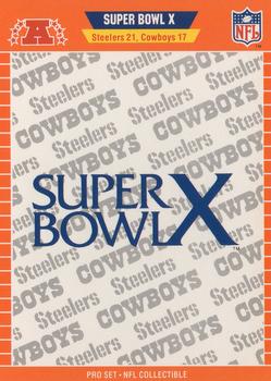 1989 Pro Set - Super Bowl NFL Collectibles #X Super Bowl X Front