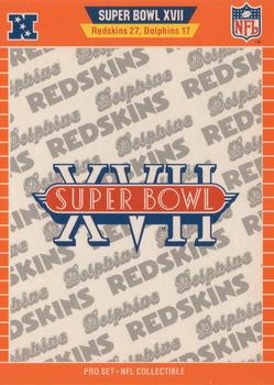 1989 Pro Set - Super Bowl NFL Collectibles #XVII Super Bowl XVII Front