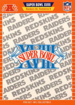 1989 Pro Set - Super Bowl NFL Collectibles #XVIII Super Bowl XVIII Front