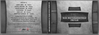 2013 Bowman Sterling - Six Autographed Relic Patches #BSSAP-5 Markus Wheaton / Giovani Bernard / Eddie Lacy / Landry Jones / Johnathan Franklin / Tyler Eifert Back