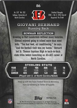 2013 Bowman Sterling - Superfractors #86 Giovani Bernard Back