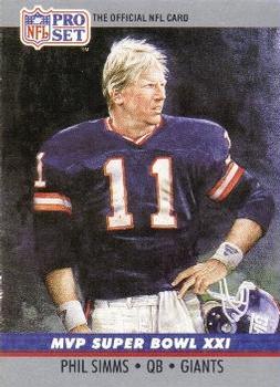 1990 Pro Set - Super Bowl MVP Collectibles #21 Phil Simms Front