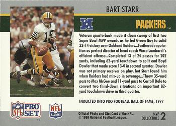1990 Pro Set - Super Bowl MVP Collectibles #2 Bart Starr Back