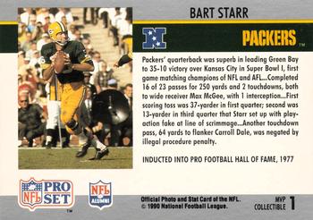 1990 Pro Set - Super Bowl MVP Collectibles #1 Bart Starr Back