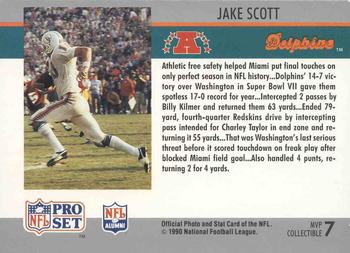 1990 Pro Set - Super Bowl MVP Collectibles #7 Jake Scott Back