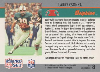 1990 Pro Set - Super Bowl MVP Collectibles #8 Larry Csonka Back