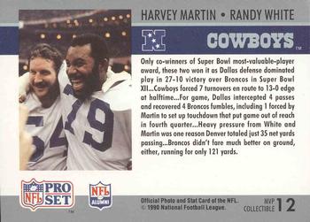 1990 Pro Set - Super Bowl MVP Collectibles #12 Harvey Martin / Randy White Back