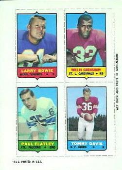 1969 Topps - Four-in-One #NNO Larry Bowie / Willis Crenshaw / Paul Flatley / Tommy Davis Front