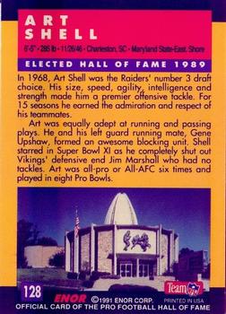 1991 Enor Pro Football HOF #128 Art Shell Back