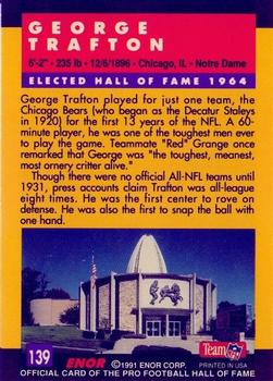 1991 Enor Pro Football HOF #139 George Trafton Back
