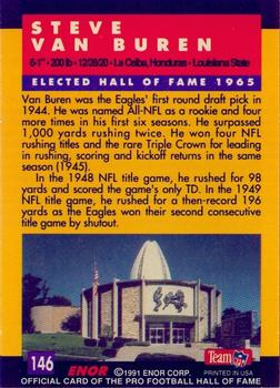 1991 Enor Pro Football HOF #146 Steve Van Buren Back