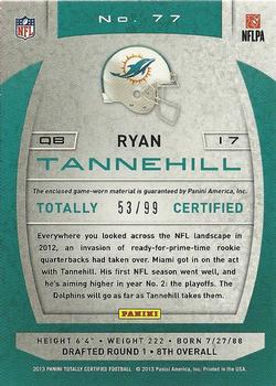 2013 Panini Totally Certified - Totally Blue Materials #77 Ryan Tannehill Back