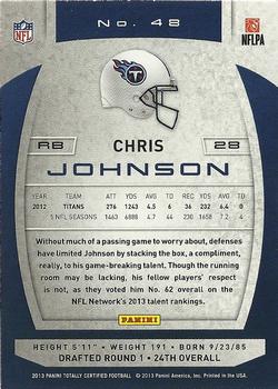 2013 Panini Totally Certified - Totally Red #48 Chris Johnson Back