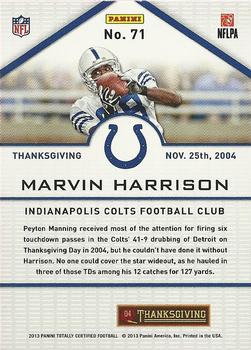 2013 Panini Totally Certified - Totally Red #71 Marvin Harrison Back