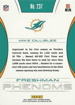 2013 Panini Totally Certified - Totally Red #237 Mike Gillislee Back