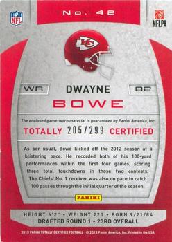 2013 Panini Totally Certified - Totally Red Materials #42 Dwayne Bowe Back