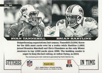 2013 Panini Totally Certified - Stitches in Time #36 Ryan Tannehill / Brian Hartline Back
