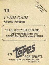 1982 Topps Stickers #13 Lynn Cain Back