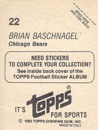 1982 Topps Stickers #22 Brian Baschnagel Back