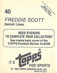 1982 Topps Stickers #40 Freddie Scott Back