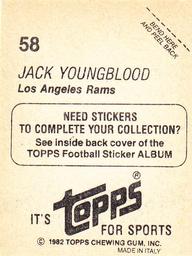 1982 Topps Stickers #58 Jack Youngblood Back