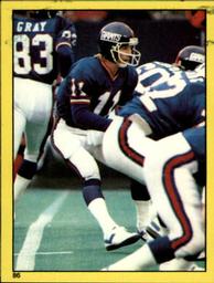 1982 Topps Stickers #86 Phil Simms Front