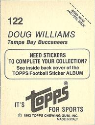 1982 Topps Stickers #122 Doug Williams Back