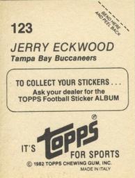 1982 Topps Stickers #123 Jerry Eckwood Back