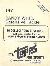1982 Topps Stickers #147 Randy White Back