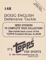 1982 Topps Stickers #148 Doug English Back