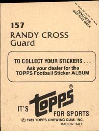 1982 Topps Stickers #157 Randy Cross Back