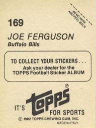 1982 Topps Stickers #169 Joe Ferguson Back