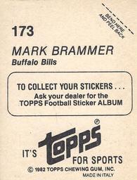 1982 Topps Stickers #173 Mark Brammer Back