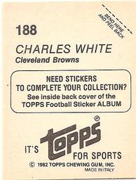 1982 Topps Stickers #188 Charles White Back