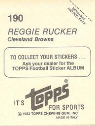 1982 Topps Stickers #190 Reggie Rucker Back